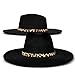 Lucky Brand Womens Leopard Cowboy Hat | Wide Brim | Felt | Rancher | Americana | Western Inspired | Classic | Fashion - Black