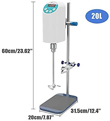 20L Constant Speed Digital Display Precision Electric Overhead Stirrer 100-2000rpm Laboratory Stirrer