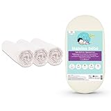 KIT PRATIQUE LIT BEBE | 1 Matelas bambou bébé couffin couffin 32x72 cm + 3 Draps housse 32X72cm Coton Bio. Pratique pour équiper le lit du bébé ou berceau et compléter la chambre