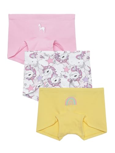 Image of mackly Girls Boxers (Pack of 3) - Cotton Boxer Shorts, Seamless Comfort, Mid Waist Boyshorts Panties