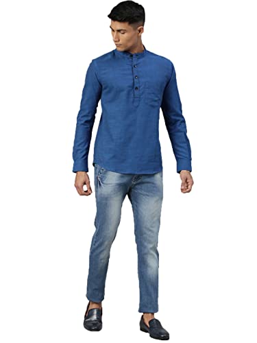 Image of KRYPTIC Men Solid Full Sleeve Regular Shirt Kurta