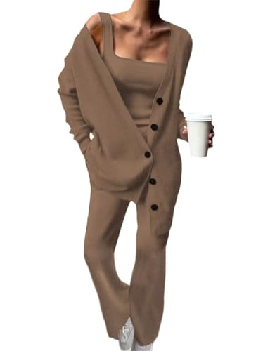 Ensemble tricoté pour femme costume de sport 3 pièces aux finitions haut de gamme