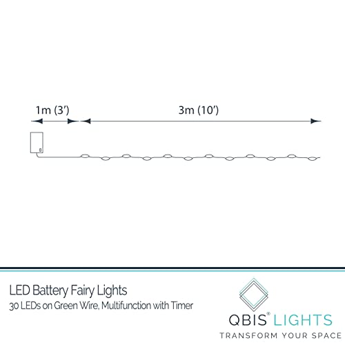Qbis M30STR-BAT-WW-GR-MF 30 Led Battery Operated Christmas Lights thumb #3