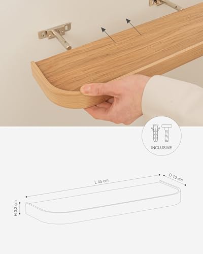 Kazai.® Wandregal-Set ’Toke’ | 2 Hängeregale in Echtholz-Veneer | Schwebendes Holzregal als Wanddeko und Ablage für Bad, Wohnzimmer, Küche, Schlafzimmer und mehr | Eiche