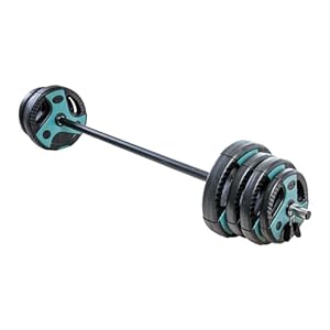 US Weight Barbell Weight Set for Home Gym with 55” padded Bar, Adjustable Weights for Exercise, Lifting and to Build Muscle