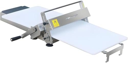 Compact Manual Dough Sheeter - Hand Crank Stainless Steel Roller Machine for Pizza, Croissants, Pastry & Fondant - Folding Design with Sheeter Board