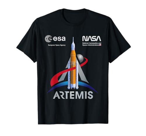 Photo de NASA Artemis Mission SLS Worm et ESA Logo T-Shirt