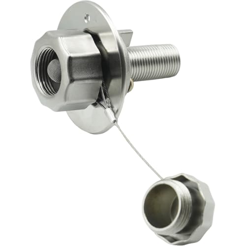 Image of RV City Water Inlet with Check Valve, RV Water Inlet Replacement, RV Water Fill Inlet,RV Water Inlet Connection for for RV Camper Motorhome Trailer Marine,Stainless steel
