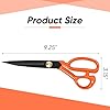 Professional Tailor Scissors Heavy Duty - Multi-Purpose Sewing Fabric Scissors for Leather Cutting Industrial Sharp Shears Home Office Arts, and Crafts (9 Inch) Orange