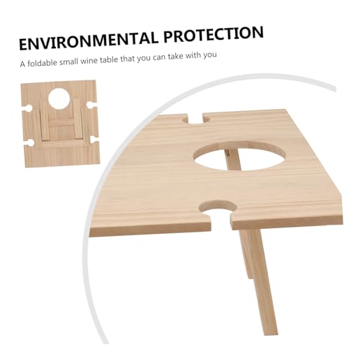 Table à vin pliable portable en bois avec support verres
