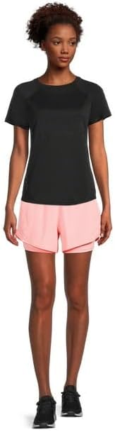 Avia Activewear Women's Running Shorts with Bike Liner with Zip Pockets (Mystic Coral-L) - Image 2