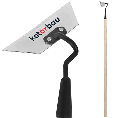 KOTARBAU® Zappa da Giardino in Metallo 160 mm con Manico Legno 95 cm Zappa per Diserbo per Erbacce Attrezzi Giardino Zappa per Erbacce Zappa per Orto Manico Lungo Accessori da Giardino