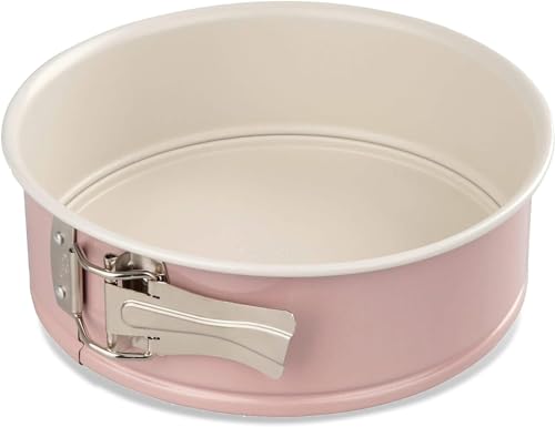 Dr. Oetker Molde de Horno Desmontable Ø 20 cm con Base Plana, Modern Baking Retro Design, Revestimiento Antiadherente Premium Bicolor Reforzado con Cerámica, Color: Rosa/Crema), 1 ud.