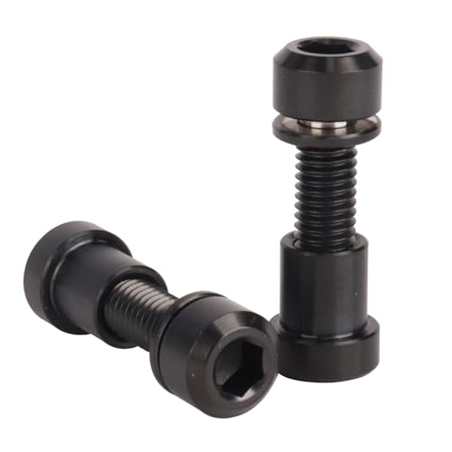 Image of Titanium Bolt M5x16 18 20mm with Washer Steerer Clamp Nut for Bicycle Stem Front Forking Lock Pack of 2 (Black, M5x18mm)