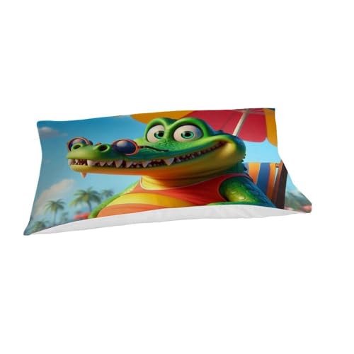 Housse de couette crocodile imprimé 3D taies d'oreiller garcon microfibre - 7