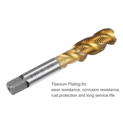 Macho de rosca M14 métrico uxcell HSS de alta resistencia con tolerancia H2 para metalistería 4