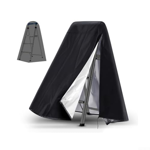 TONIXY Cubierta impermeable Oxford para escalera de piscina 210D/420D, protección al aire libre para escaleras estándar con marco en A, 63 x 22 x 78 pulgadas, color negro (210D)