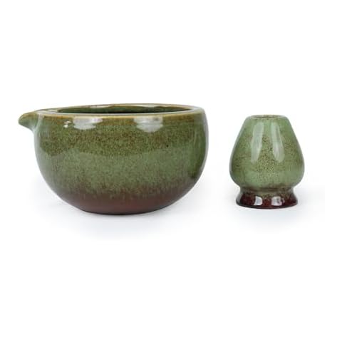 PUNNIO Glazed Japanese Matcha Bowl Set Cover