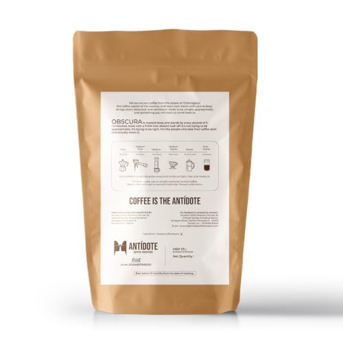 Image of ANTIDOTE COFFEE ROASTERS Obscura | Dark Roast Beans Freshly Roasted Small Batch From Chikmagalur 250G | Material Whole Beans