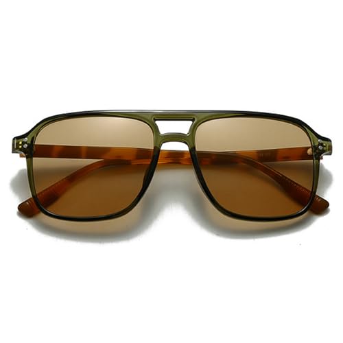 Retro Double Bridges Square Men Rivets Sunglasses Fashion Women Yellow Blue Shades UV400 Sun Glasses4