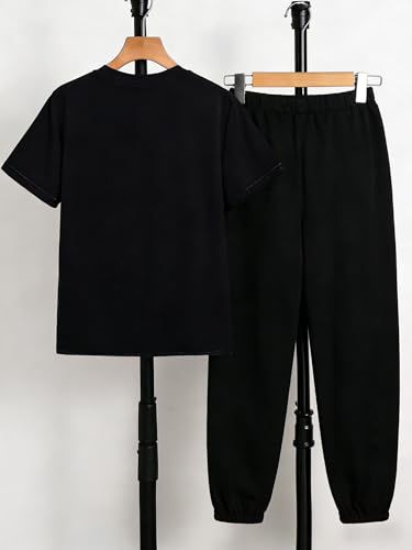 Image of Boys Clothes Gradient T-Shirt Jogger Pants Set 8-13 Years Casual Sportswear Summer Outfit Set