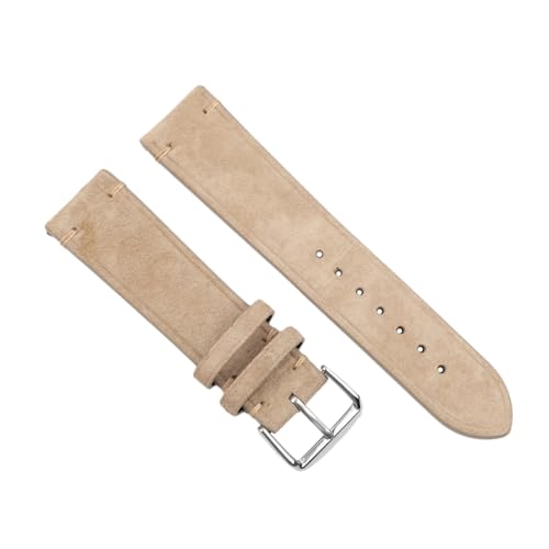 Correa de reloj 20mm piel de vaca beige GARVALON cómoda banda reemplazable unisex