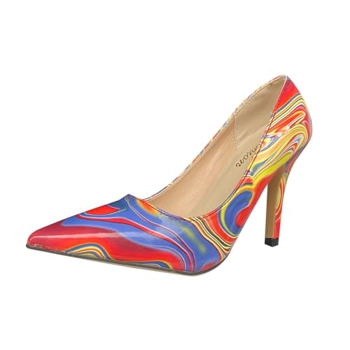 Women's Color Heels Toe Casual Pointed Shoes Fashion High Women's high Heels Women High Heel Shoes 5 Inch (Green, 9.5-10)2