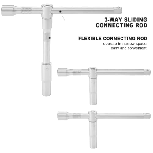 TEENO 172 Piece 1/4" 3/8" &1/2" Drive Socket Set with Bits Set, 72 Quick Release Ratchet Wrench,Chrome Vanadium,Satin Matte, CR-V Mechanic Tool Set for Car Bicycle Repair&DIY 4 TEENO 172 Piece 1/4" 3/8" &1/2" Drive Socket Set with Bits Set, 72 Quick Release Ratchet Wrench,Chrome Vanadium,Satin Matte, CR-V Mechanic Tool Set for Car Bicycle Repair&DIY - Image 4