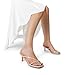 DREAM PAIRS Heels for Women Flip Flops Kitten Low Heels Open Square Toe Thong Heeled Sandals, Fashion Comfort Shoes for Party Casual Slides,Size 7.5,Nude,DWUMFF2503