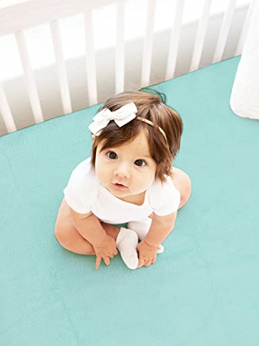 Image of BIANCA Soft Bamboo Baby Dry Sheet, Mattress Protector -2pc Large (smartdry) | Waterproof & Breathable Anti Bacterial | Baby Dry Sheet & Mattress Protector. Smart Dry-sea Green