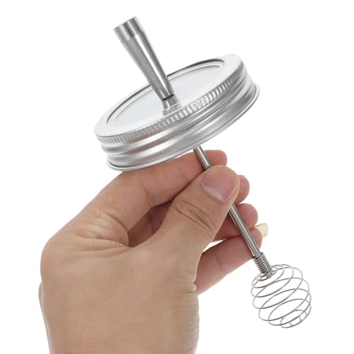 Tapa para tarro de acero inoxidable con cuchara para remover salsas de forma limpia 4