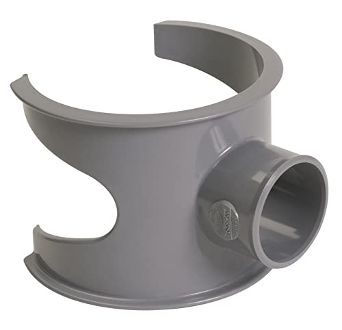 Nicoll Sella di collegamento 90° PVC per tubo di scarico grigio, Ø 100/40 mm, impermeabile alle giunture, 100% riciclabile, resistente alla corrosione e ai raggi UV, nessun rischio di scivolamento