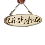 Children’s Playhouse Sign – Custom Engraved Wooden Name Plaque for Kids | Personalized Door Tag for Mud Kitchens, Tree houses, Bedrooms | Nursery Wall Decor & Gift