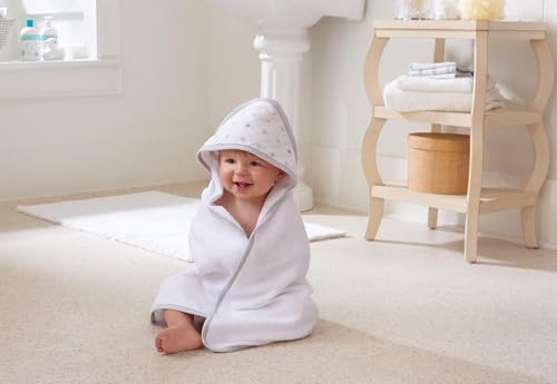 Image of aden + anais Classic Hooded Baby Bath Towel, 100% Terry Cotton, 2 Pack, Dusty