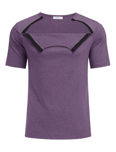 Dyeek Chemo for Shirt Port Access Chemotherapy Must Haves Tear Away Side Snap Short Sleeve Post Shoulder Surgery Shirts