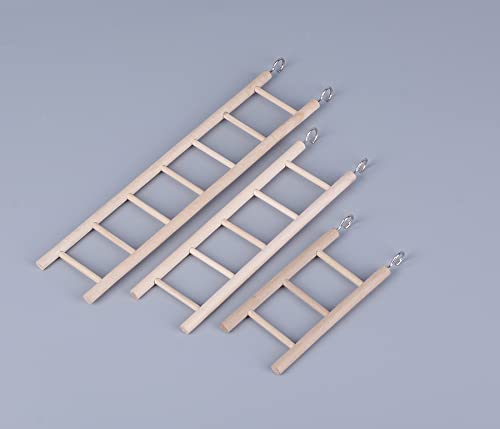 Jope 3 Sizes Wooden Bird Ladder For Cage, Bird Parrot Step Ladders Toys, Cage Hanging Pet Cage Ladders Climbing Ladder For Parakeets, Parrots, Cockatoo, Lovebirds #TOP4