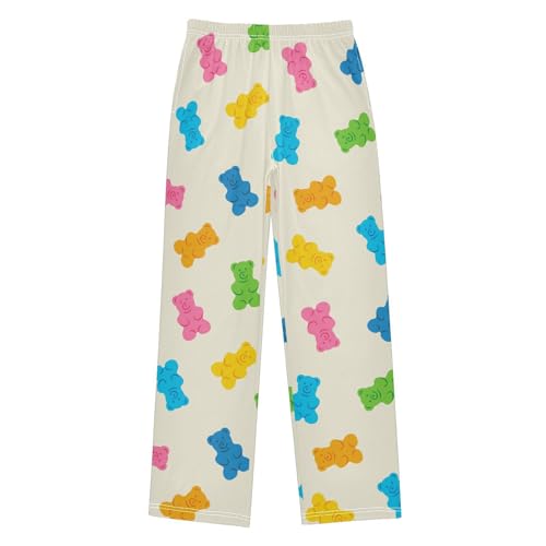 Boys' Pants Gummy Bear Jelly Candy Colorful Long Bottoms Jogger Pants Elastic Waist Trousers with Pockets S-XL