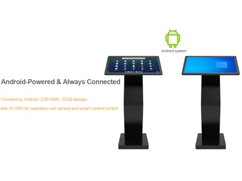 Image of 27 Inch Touch Screen Kiosk, 10pt PCAP Touch Screen Digital Signage, Plug&Play K-Style Indoor Digital Signage, Interactive LCD Display Signage, CMS /U-Disk Publish Content, Split Screen, Android 11