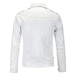 Maiyifu-GJ Men's Vintage Faux Leather Jacket Zip Up Long Sleeve Motorcycle Coat PU Lapel Lightweight Slim Fit Jackets