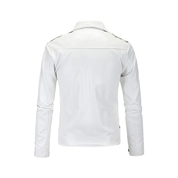 Maiyifu-GJ Men's Vintage Faux Leather Jacket Zip Up Long Sleeve Motorcycle Coat PU Lapel Lightweight Slim Fit Jackets