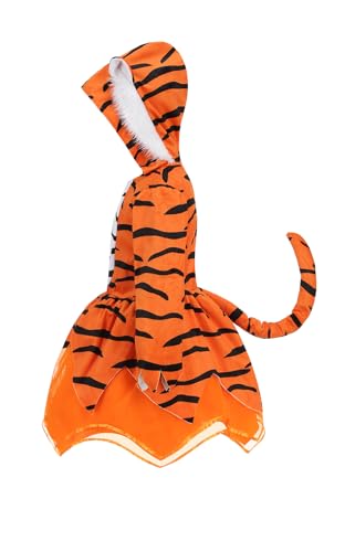 Disfraz de tigre naranja para niñas 8-10 años miniatura 3