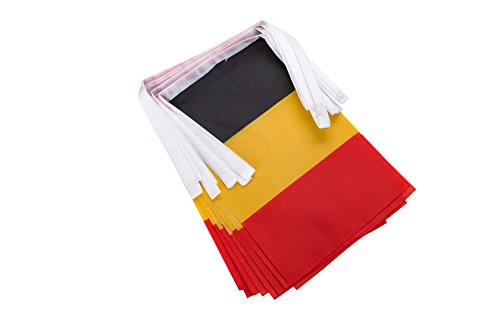 TSMD Belgium Flag, 100 Feet Belgian Flag National Country World Pennant Banner Flags String,International Party Decorations for Grand Opening,Olympics,Bar,School Sports Events,Festival Celebration