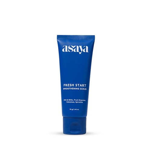 Image of Asaya Fresh Start Smoothening Scrub | Face Exfoliator for Instant Glow-Up | Exfoliating Face & Body | AHA BHA | Dead Skin Remover for Pores, Blackheads & Uneven Skin - 70gm