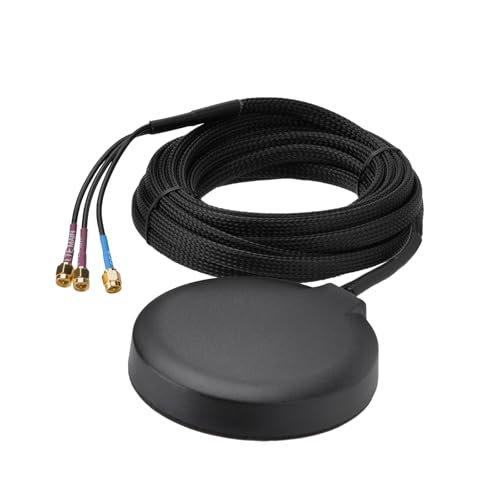 Antenna MIMO 4G LTE GPS Magnetica per Auto con Cavo RG174 5m Doppio Connettore SMA Ideale per Gateway IoT Industriali Router Mobili e Sistemi di Monitoraggio Remoto
