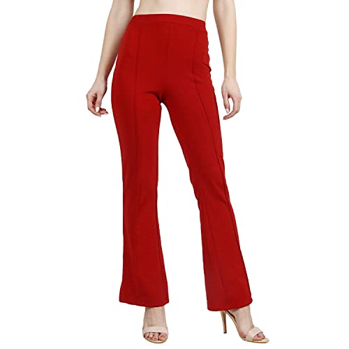 Image of OM SAI LATEST CREATION Women's Yoga Dress Pants Stretchy Work Slacks Business Casual Office Straight Leg /Bootcut Elastic Waist with 2 Pockets Regular Fit Trouser