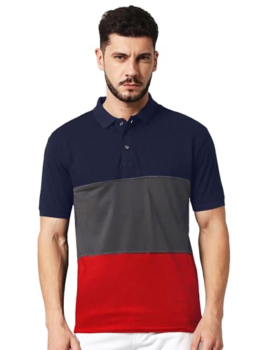 Image of LEOTUDE Men's Regular Fit Round Neck Colorblock T-Shirt for Men (Pack of 2)