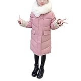  De feuilles Manteau Doudoune Fille Hiver Vest à Capuche Fausse Fourrure épais Longues pour Enfant Neige Doux Souple Casual Sport