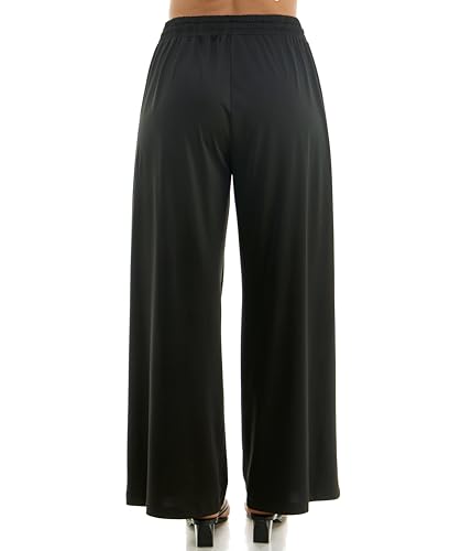 Zac & Rachel Women's Wide Leg Pull on Dty Knit Pant with Elastic Waist and Self Adjustable Tie Belt3