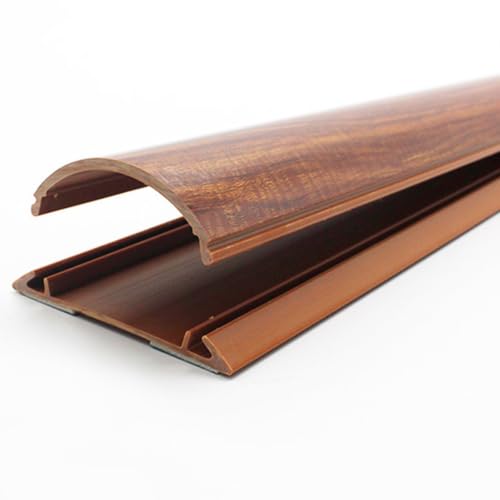 RENLXFI Canaleta Canaleta para Cables con Acabado De Madera para Suelo Y Pared; Canaleta De PVC Autoadhesiva (10/20) con Base; Perfil Semicircular para Cables.(9cm/3.5in wide-20 Cable)