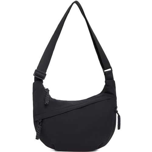 Sanxiner Bolsa tiracolo crescente feminina, bolsa Hobo de nylon folgada, bolsa de ombro espaçosa, bolsa tiracolo